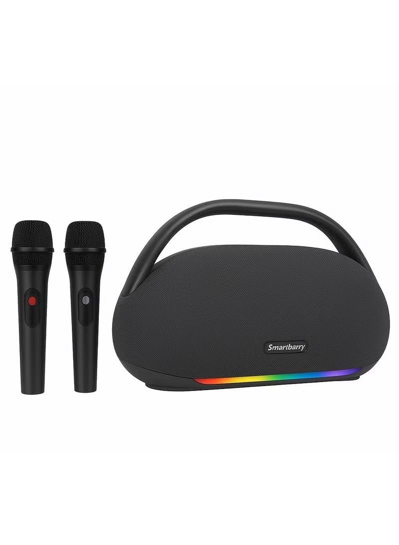 Smartbarry مكبر صوت بلوتوث عالي القدرة M93 مع ميكروفونات كاريوكي لاسلكية مزدوجة، أضواء LED RGB، صوت عميق، مكبر صوت محمول للحفلات، عمر بطارية طويل، نظام موسيقى لاسلكي - Image 3